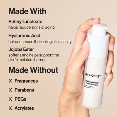 Honest Beauty Honestly Pure Retinyl Serum with Retinyl Linoleate 1.0 fl oz - New - M2G