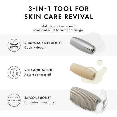 Tweezerman 3-in-1 Skin Revival Roller Kit - New - M2G