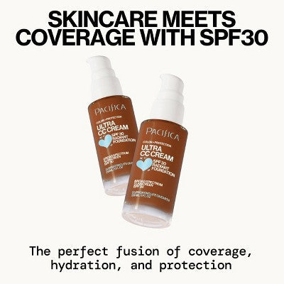 Pacifica Ultra CC Cream Radiant Foundation with SPF 17 Cool/Deep 1 fl oz - Imperfect Box - M2G