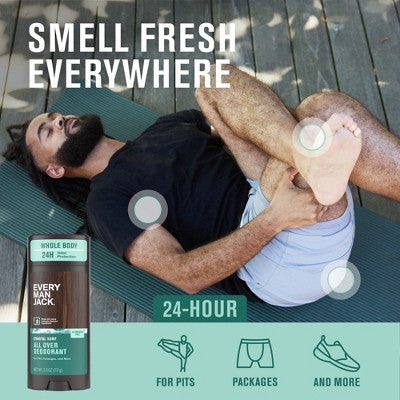 Every Man Jack All Over Solid Deodorant Coastal Surf 2.6oz - New - M2G