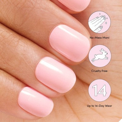 Dashing Diva Glaze Semi-Cured Gel Nail Polish Strips Starter Kit Powder Pink 32ct - New - M2G