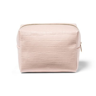 Sonia Kashuk Loaf Makeup Bag Blush Faux Croc - New - M2G