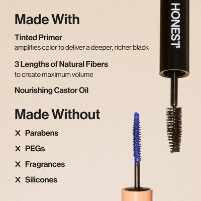 Honest Beauty Extreme Volume Mascara + Bold Lash Primer Black 0.27 fl oz - Imperfect Box - M2G