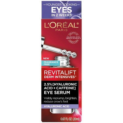 L'Oreal Paris Revitalift Derm Intensives Hyaluronic Acid+Caffeine 0.67 fl oz - Imperfect Box - M2G