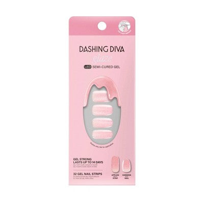 Dashing Diva Glaze Semi-Cured Gel Nail Polish Strips Ballerina Blush 32ct - New - M2G