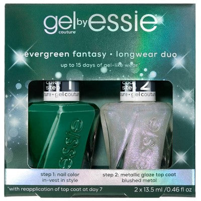 essie gel by essie Evergreen Fantasy Longwear Duo Gift Set Vegan Nail Polish Set 2pc - Imperfect Box - M2G