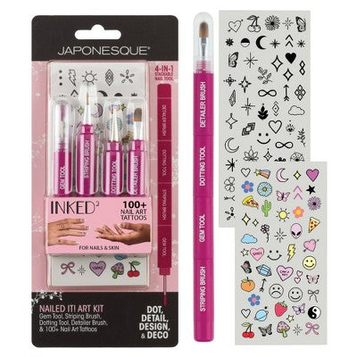 JAPONESQUE Nailed It! Art Kit. Inked By Dani Nail Art Tattoos 6pc - New - M2G