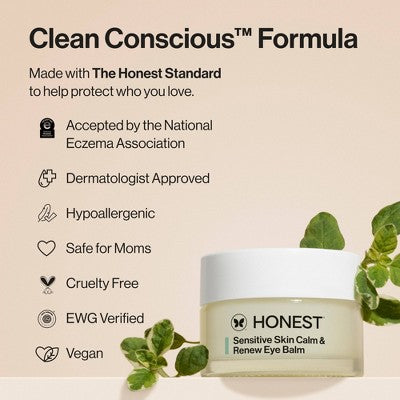 Honest Beauty Calm & Renew Melting Eye Balm with Calming Phyto-Blend 0.5oz - New - M2G