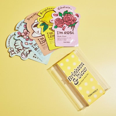 TONYMOLY Brighten & Glow Sheet Mask Set - New - M2G