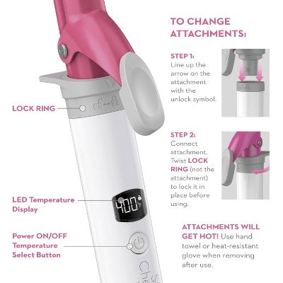 Conair Style Chemistry Tapered Curling Wand Attachment 1 1/4-3/4 - New - M2G