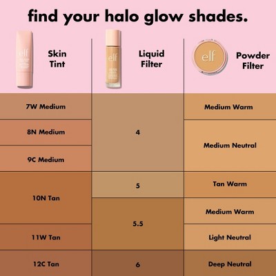 e.l.f. Halo Glow Liquid Filter Highlighter 5.5 Medium/Tan 1.06 fl oz - New - M2G