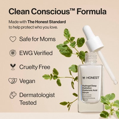 Honest Beauty Hydrogel Deep Hydration Hyaluronic Acid Serum with Rambutan 1 fl oz - Imperfect Boz - M2G