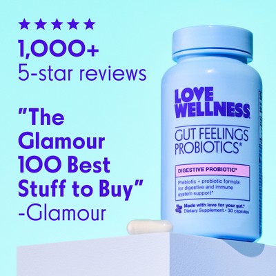 Love Wellness Gut Feelings Probiotics for a Healthy Gut & Immunity 30ct - Imperfect Container - M2G
