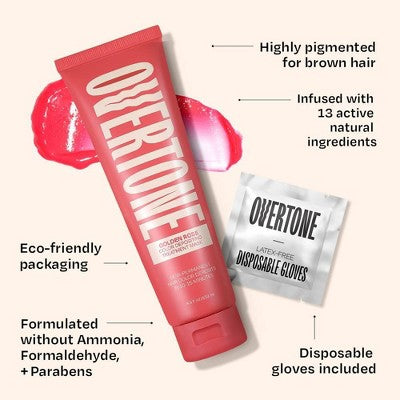Overtone Golden Rose Hair Mask Semi-Permanent Hair Dye & Color Conditioner - New - M2G