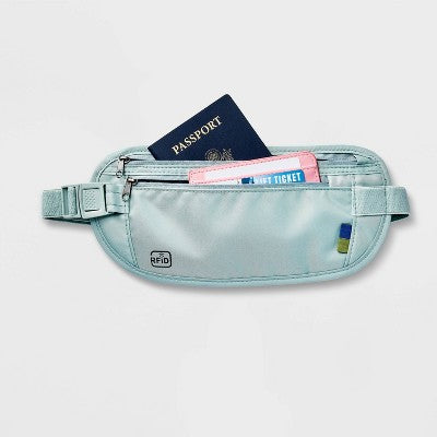 Open Story RFID Blocking Waist Pouch Puritan Gray Water-Resistant Belt Bag - New - M2G