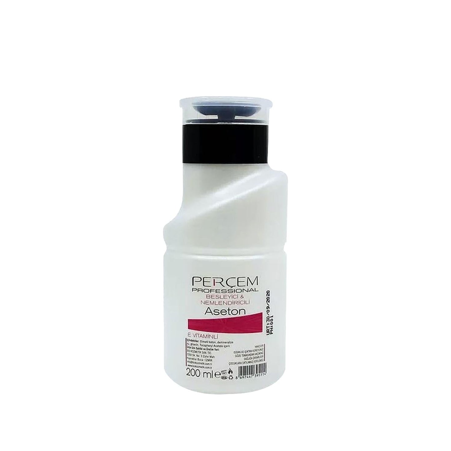 Perçem E Vitaminli Aseton 225ml Nail Polish Remover with Pump Dispenser - Moisturizing Nail Care