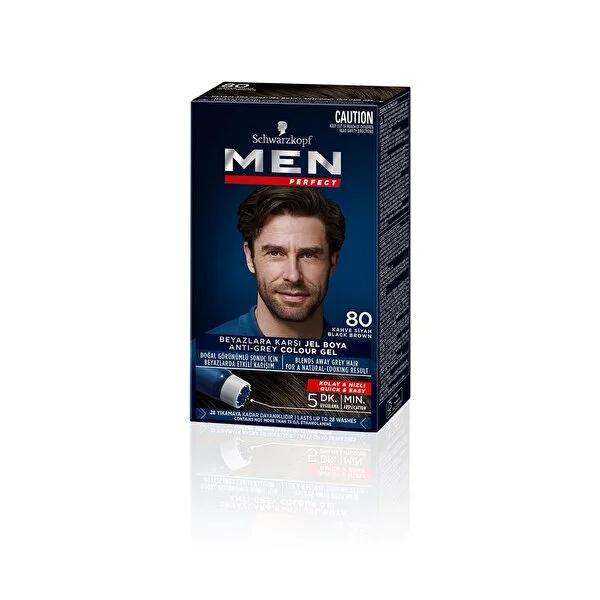 Men Perfect Coffee Black Hair Dye - 100% Natural Look, Quick 5-Minute Application