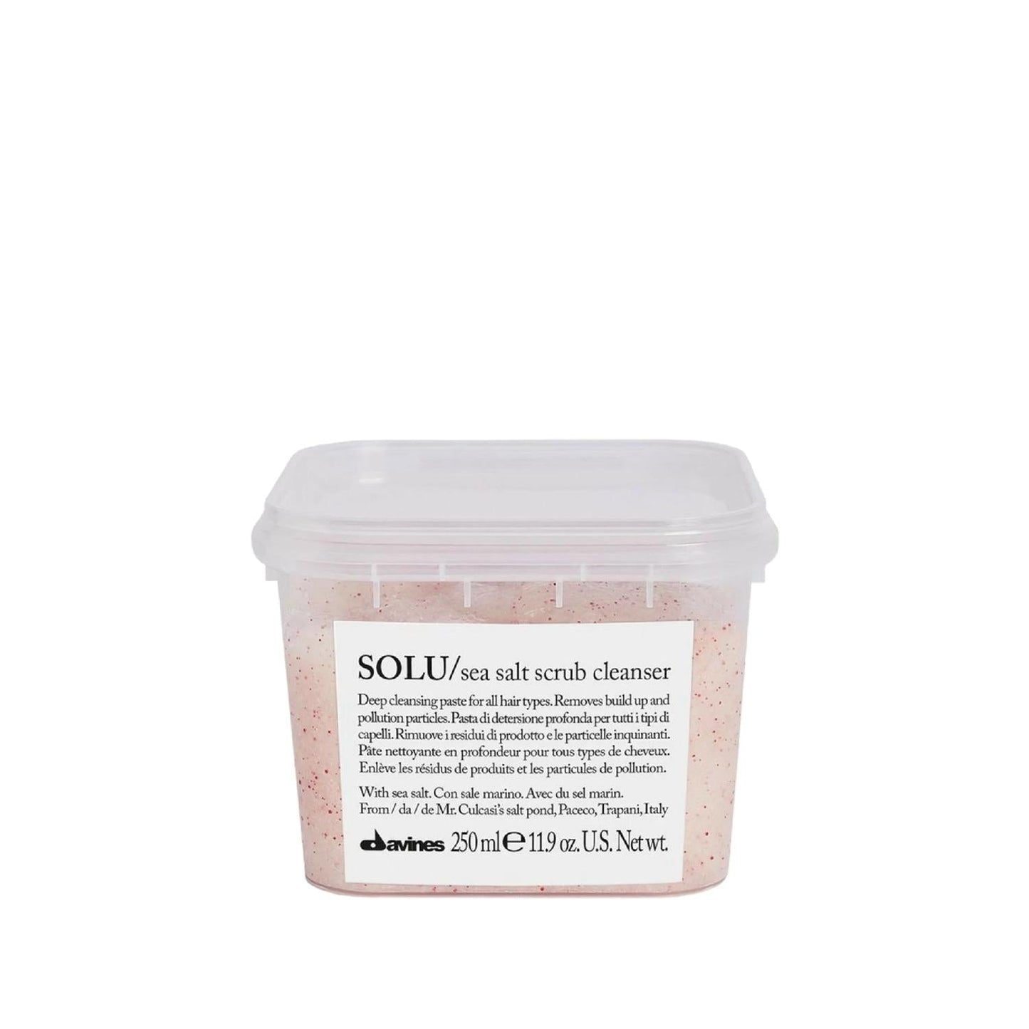 Davines Solu Sea Salt Scrub - Natural Body Exfoliant & Cleanser for Smoother Skin, 8.45 fl oz