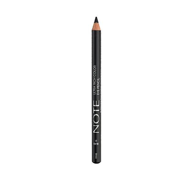 Note Cosmetics Ultra Rich Color Eye Pencil - 01 Black: Intense Pigment, Semi-Matte Finish for Long-Lasting Smoky Eyes