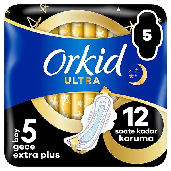 Orkid Ultra Extra Plus Night Pads: Maximum Leak & Period Protection, Dermatologically Tested Feminine Hygiene, 5-Count