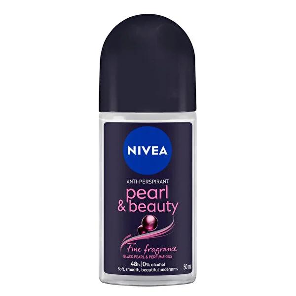 Nivea Pearl & Beauty Roll-On Deodorant: 24-Hour Odor & Sweat Protection for Smooth, Beautiful Underarms | Alcohol & Dye-Free Formula