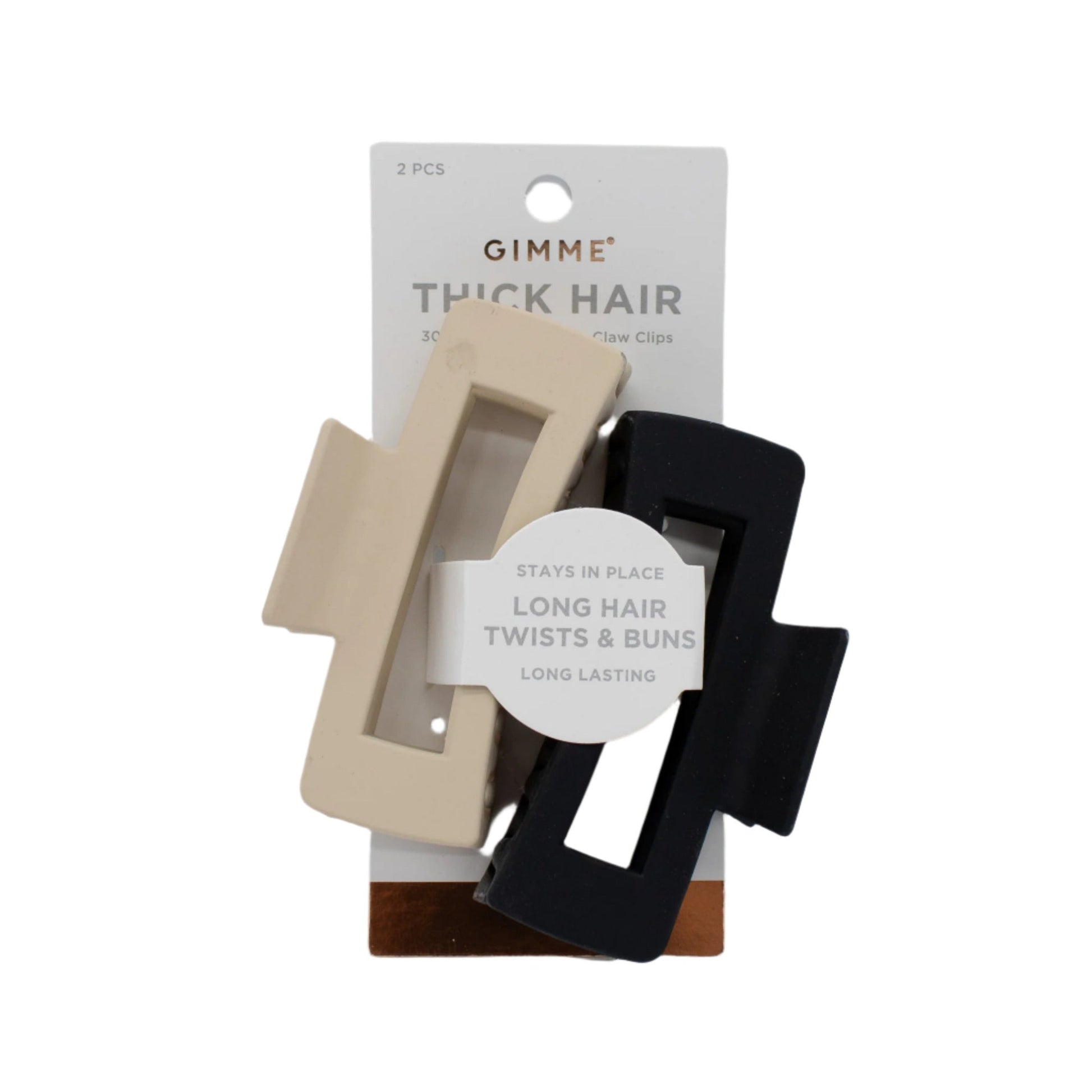 Gimme Beauty Thick Hair Rectangle Claw Clip 2ct - New - M2G