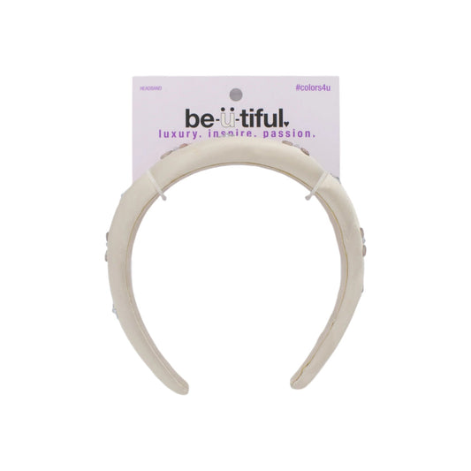 Scunci Gold Headband with Pink & Silver Jewels - New - M2G