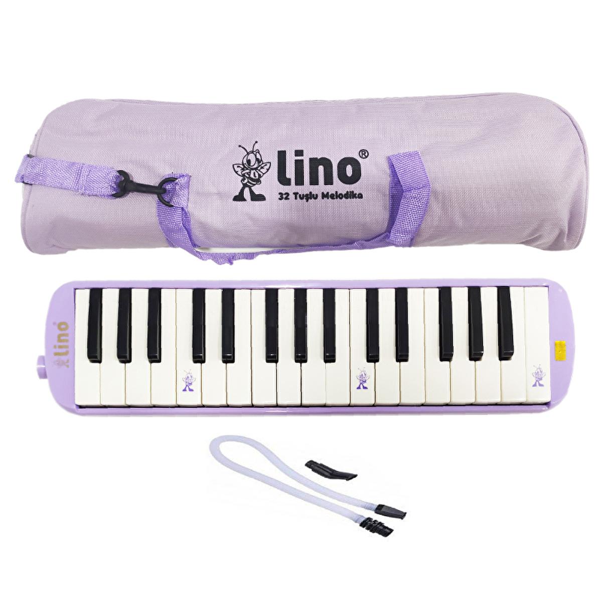 Lino Melodika 32-Key Pastel Purple Musical Instrument with Embossed Notes - Ideal for Music Education and Beginners