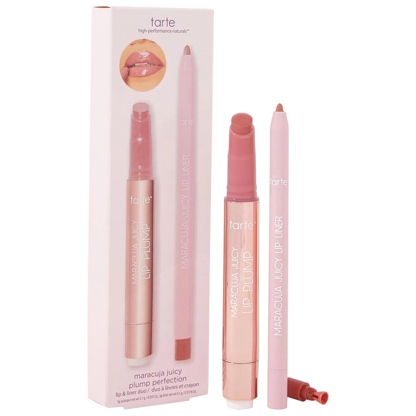 Tarte Maracuja Juicy Plump Perfection Lip & Liner Duo: Hydrating, Plumping, Cruelty-Free Lip Makeup Set