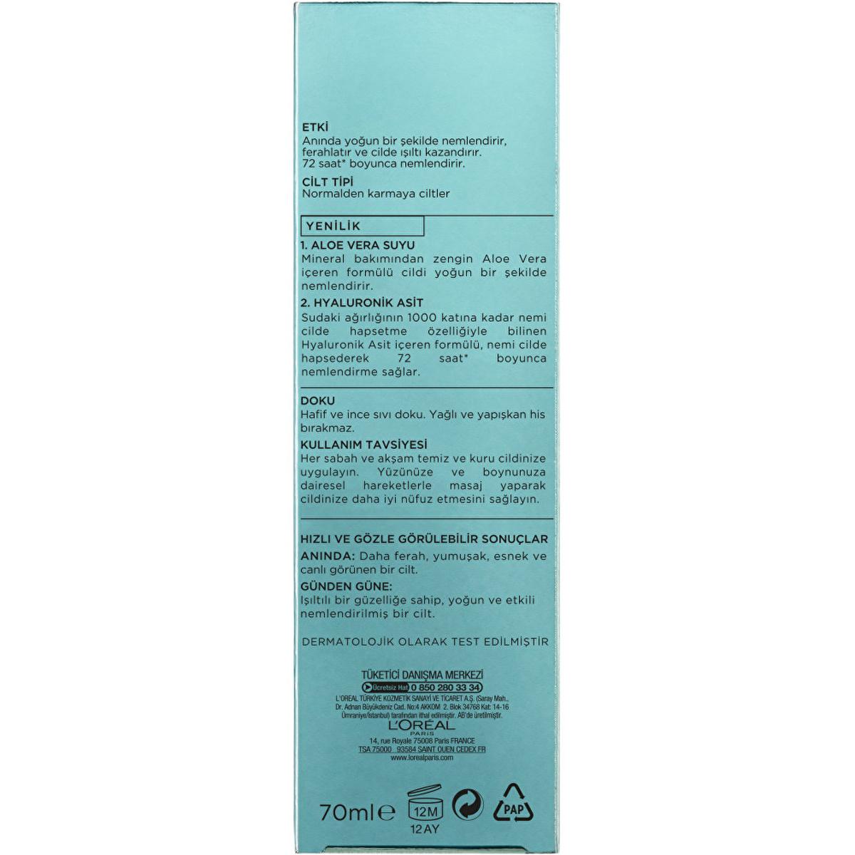 L'Oreal Paris Moisturizing Face Cream with Aloe Vera - Hydrating Face Care for Dry to Combination Skin