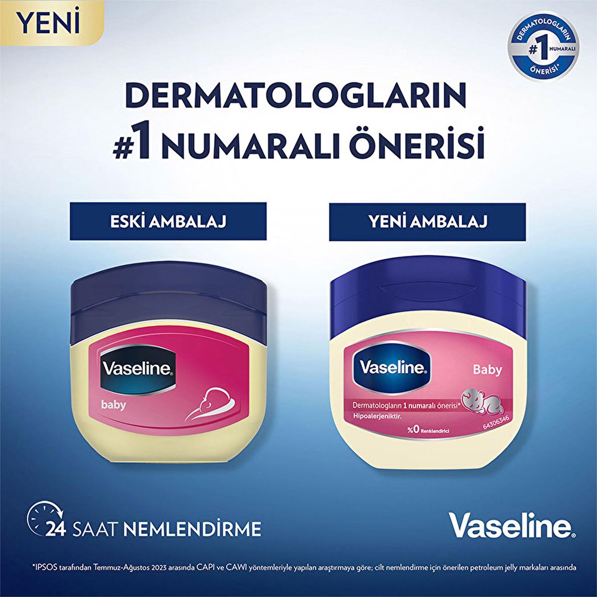 Vaseline Baby Moisturizing Jelly - Hypoallergenic, 24-Hour Hydration for Dry Skin - Dermatologist-Recommended