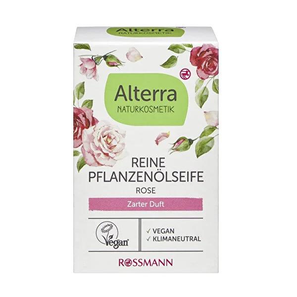 Alterra Natural Rose Soap: 100% Natural, Vegan, Gentle Cleansing for Sensitive Skin with Rose Flower Essence