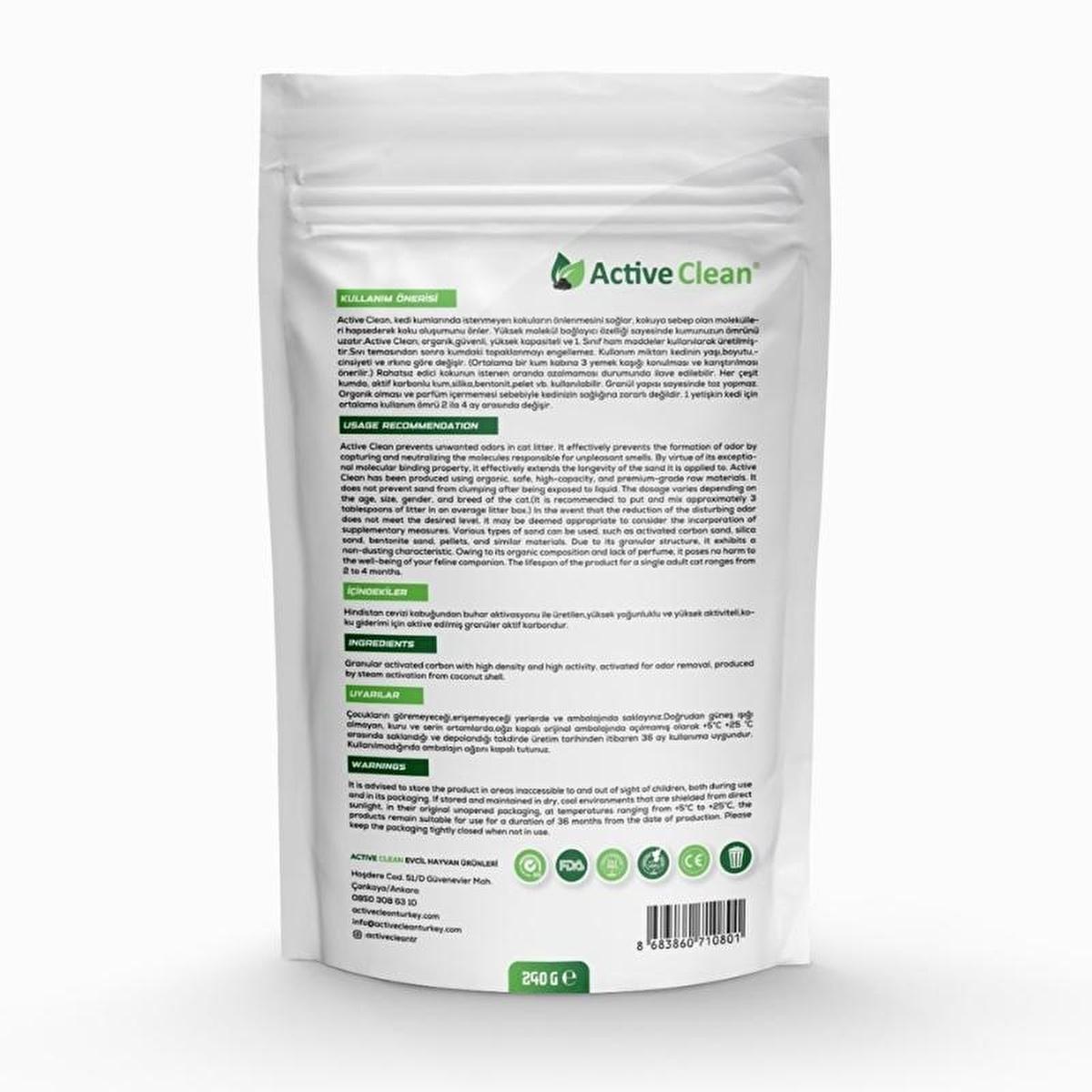 Active Clean Cat Litter Odor Absorber - Natural, Safe, Effective Odor Eliminator for Cat Owners
