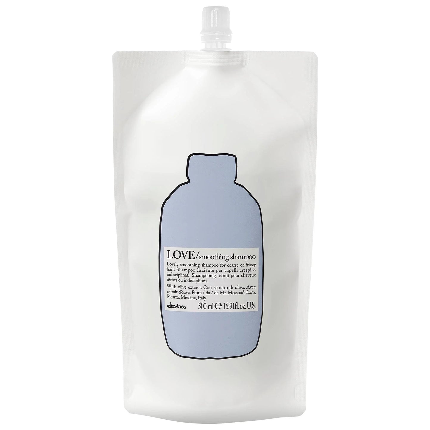 LOVE Smoothing Shampoo for Frizzy Hair - Vegan, Sulfate-Free, Nourishing Olive Extract