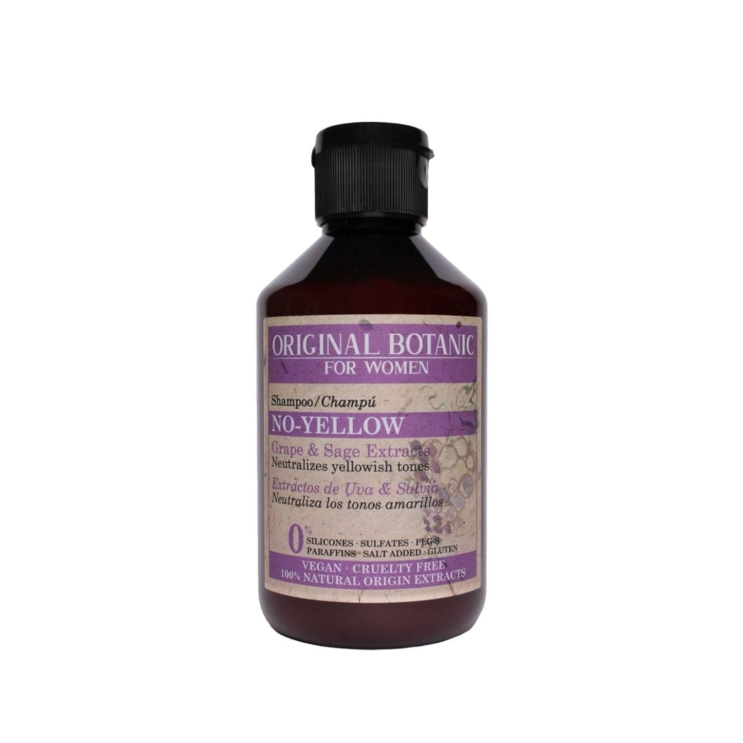 Original Botanic Vegan Purple Shampoo for Women - Neutralizes Yellow Tones, Cruelty-Free Hair Care, 250ml