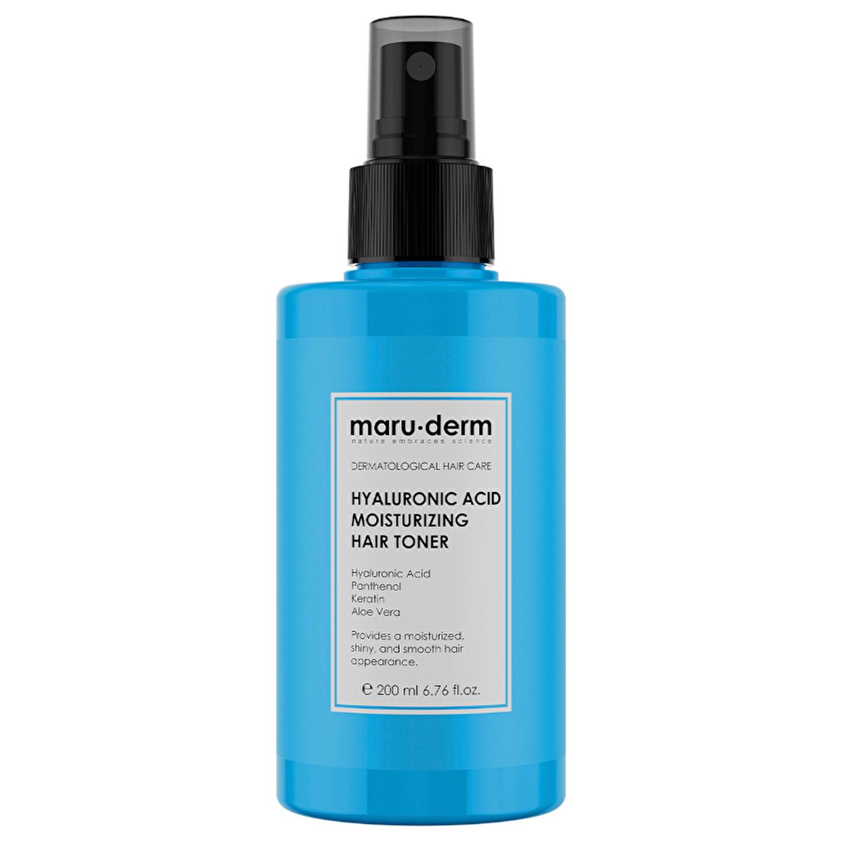 Maruderm Hyaluronic Acid Hydrating Hair Tonic - Nourishing Vegan Hair Care with Keratin & Aloe Vera - 6.76 fl oz