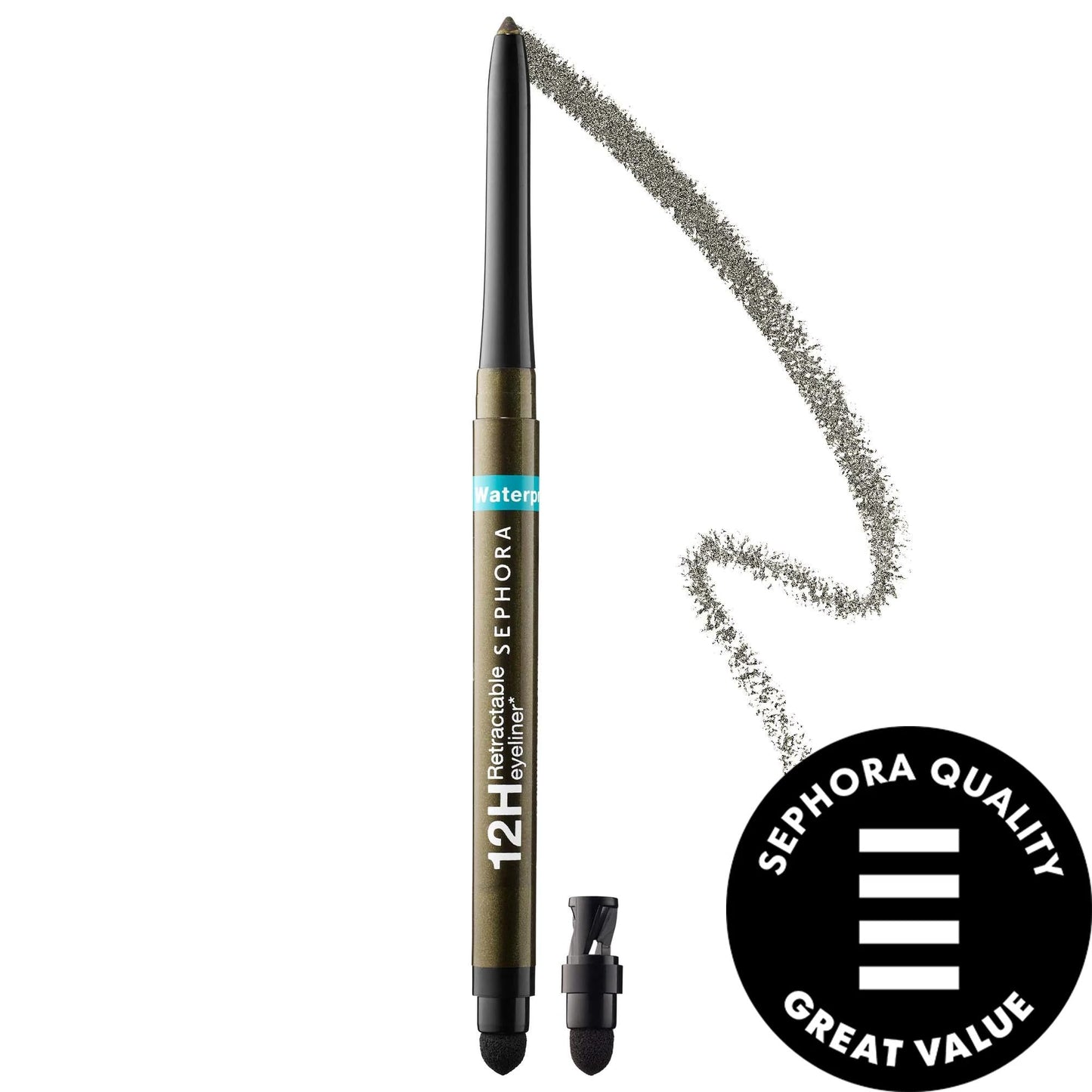 Waterproof 12HR Retractable Eyeliner Pencil: Long-Lasting, Smudge-Proof Creamy Eyeliner for Sensitive Eyes