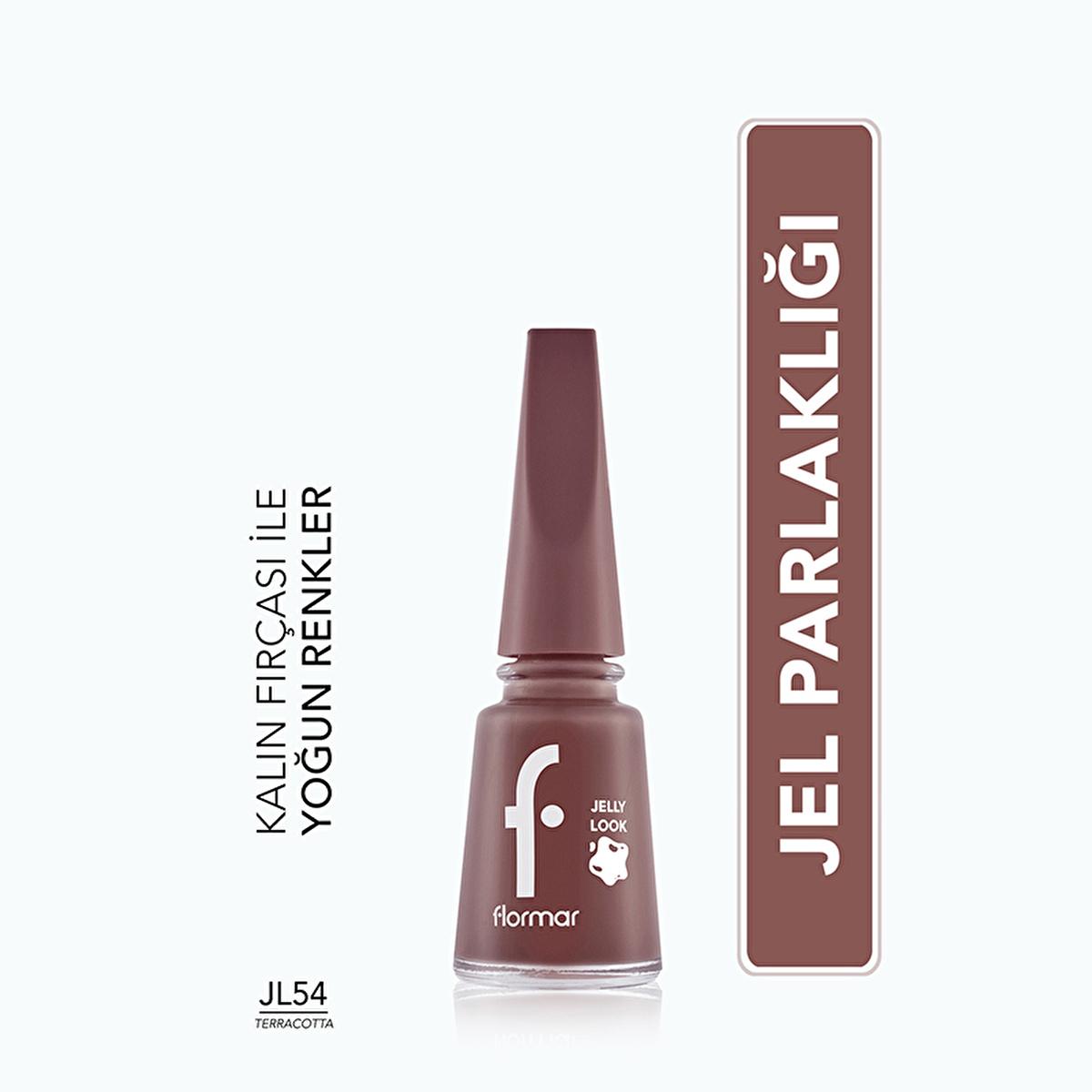 Flormar Jelly Look Terracotta Nail Polish: High Pigment, Gel Effect, Long Lasting, Salon Quality Glossy Finish - Orange Brown