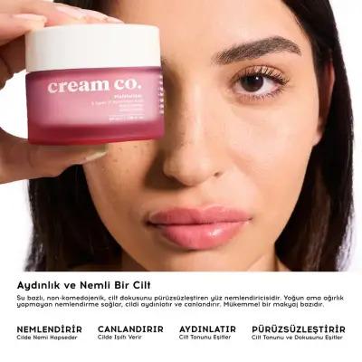 Cream Co. AHA/BHA Toner & Hyaluronic Acid Moisturizer Skincare Set | Vegan Blemish Control, Pore Minimizing, Skin Brightening for Sensitive Skin