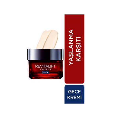 Loreal Paris Revitalift Lazer X3 Anti-Aging Night Cream for Fine Lines & Wrinkles - 1.69 fl oz