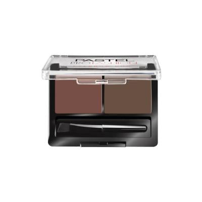 Pastel Eyebrow Makeup Set - Define & Fill Brows - Long-Lasting Eyebrow Powder & Wax Kit - Medium Shade