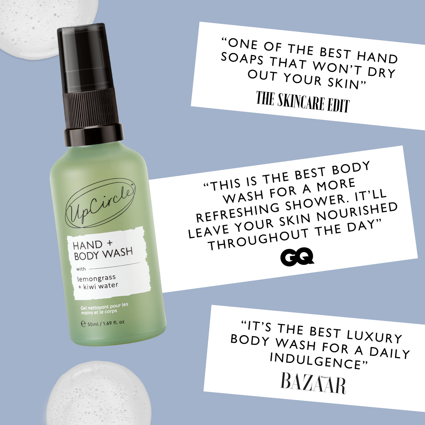 Natural Hand + Body Wash with Lemongrass - Travel Size - M2G