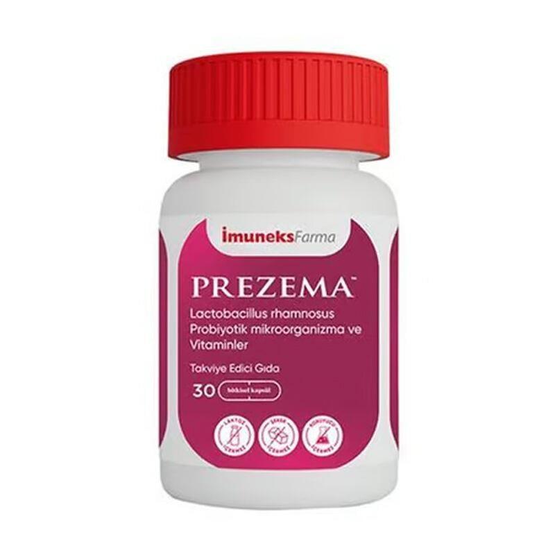 Prezema Probiotic Supplement with Biotin and Vitamin D3 - 30 Capsules for Gut Health and Immune System Support