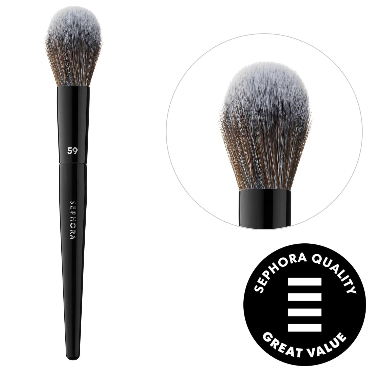 PRO Powder Brush #59 - Precision Vegan Makeup Brush for Flawless Powder Foundation & Setting