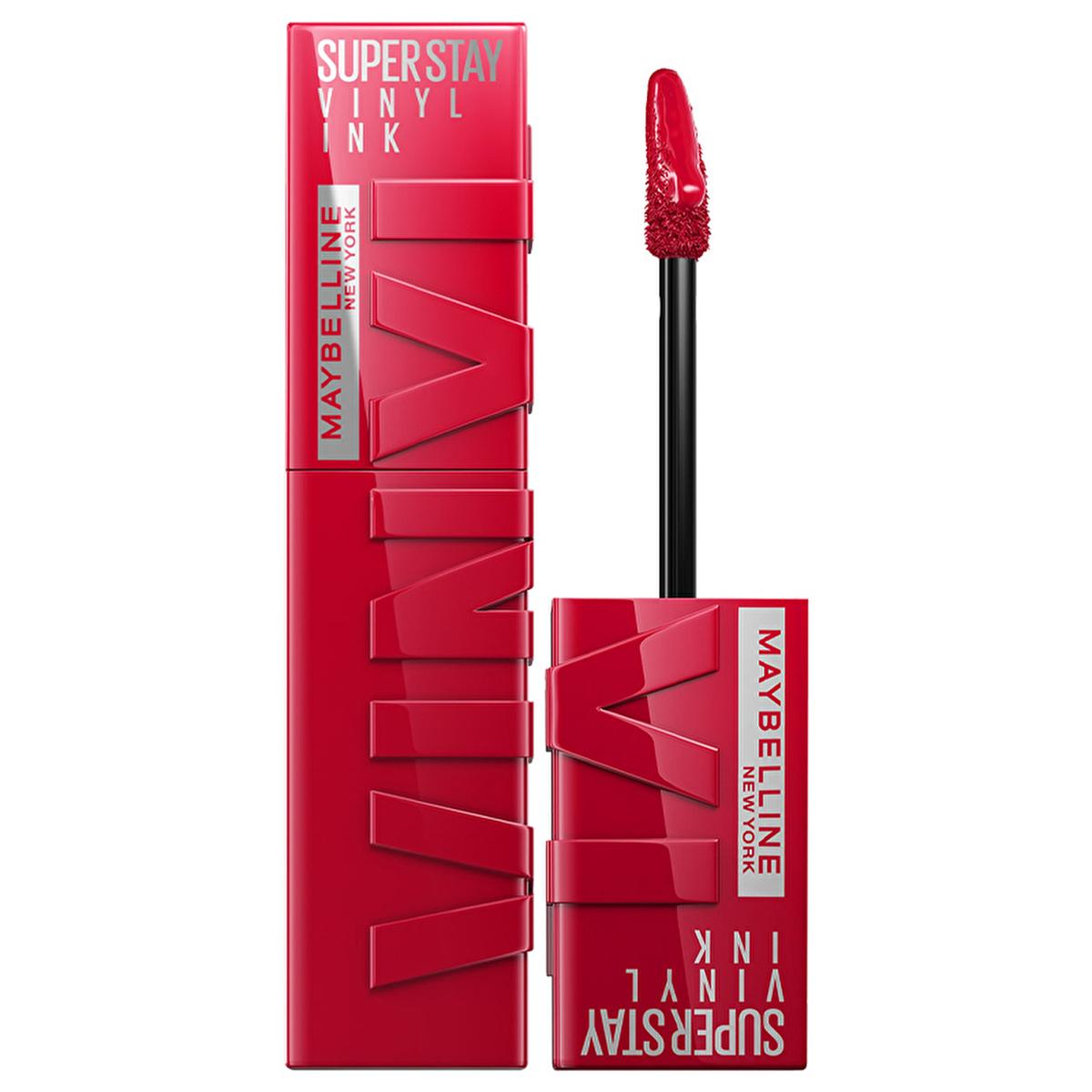 Maybelline New York Super Stay Vinyl Ink Liquid Lipstick - 16 Hour Long-Lasting, High Shine Finish, Smudge-Proof - Wicked