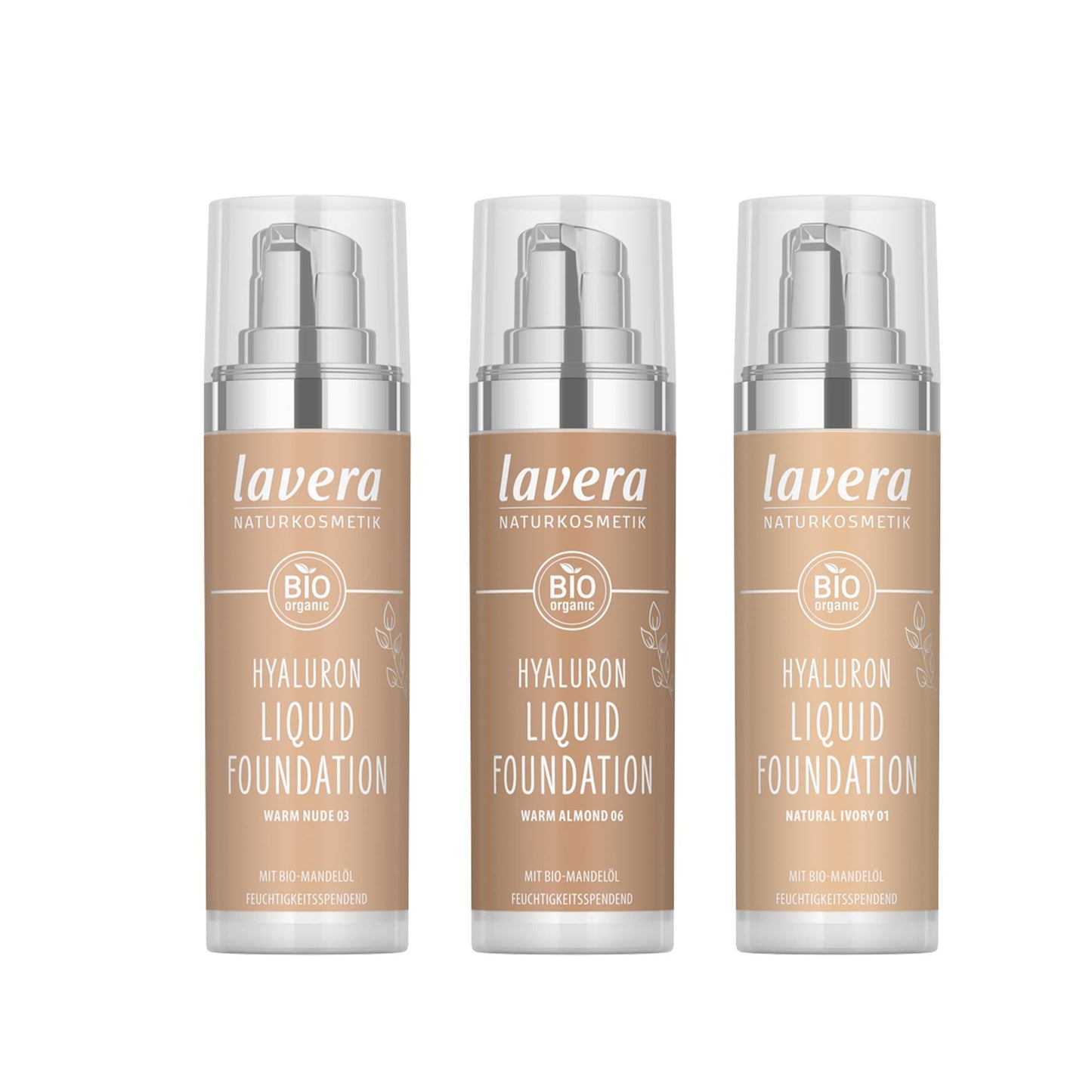 Lavera Natural Hyaluronic Liquid Foundation for Sensitive Skin - Organic Makeup with Hydrating Benefits