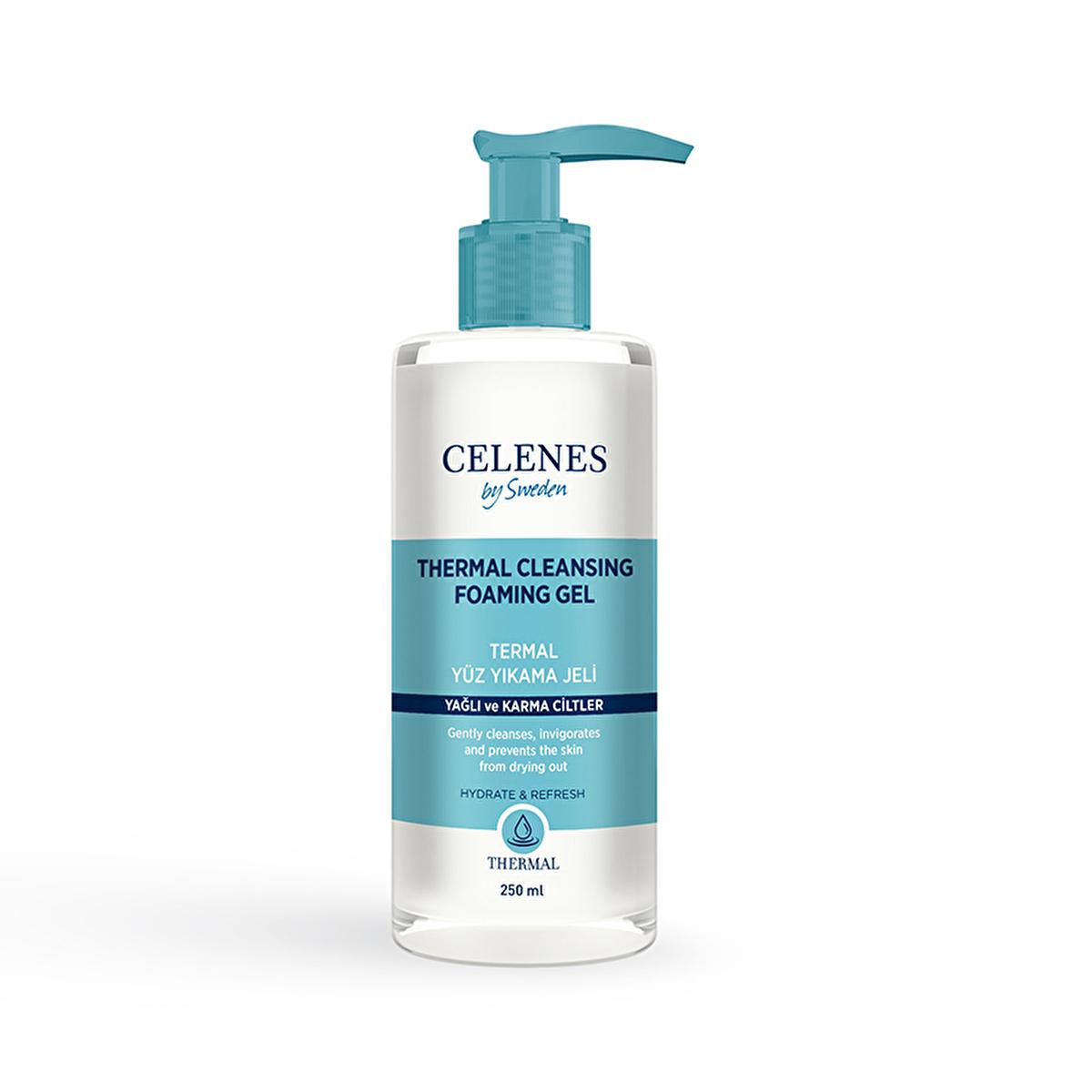 Celenes Thermal Facial Cleansing Gel - Natural, Mineral-Enriched Cleanser for Oily & Combination Skin