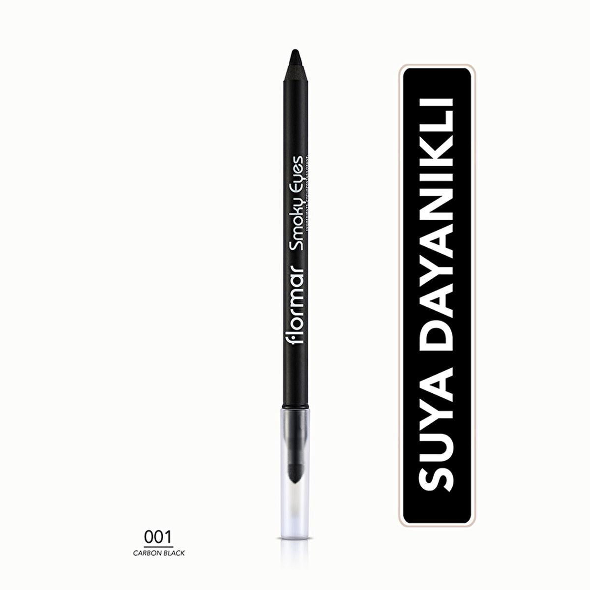 Flormar Smoky Eyes Carbon Black Waterproof Eyeliner - Rich Pigmentation for Stunning Eye Makeup | Ideal for Women and Teenagers