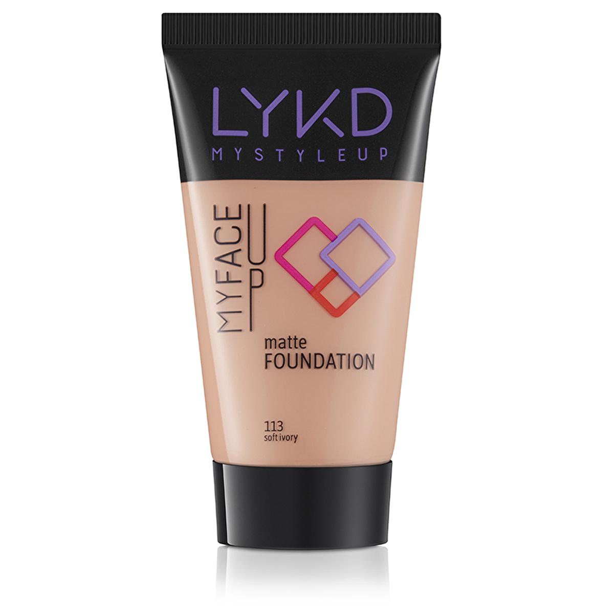 LYKD Matte Foundation 113 Soft Ivory - Long-Lasting Matte Foundation for Flawless Makeup