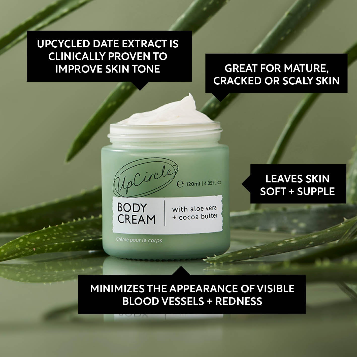 Natural Body Cream with Aloe Vera + Cocoa Butter - M2G